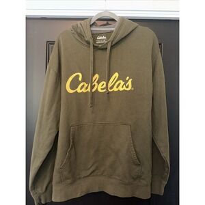 Cabela's Sweatshirt Hoodie Pullover‎ Green Mens Sz L Hunting Fishing